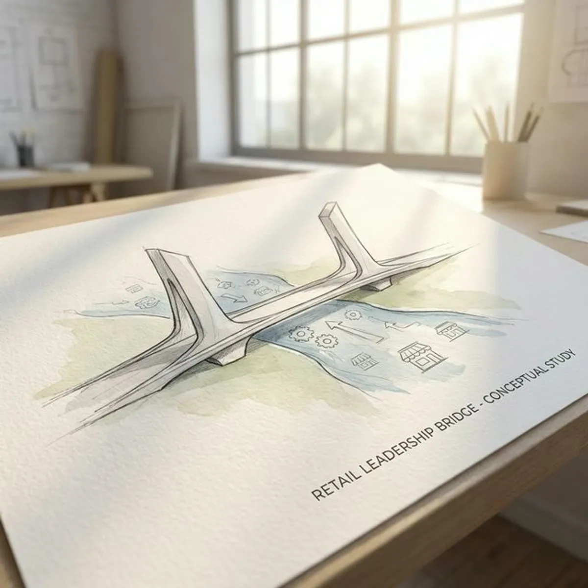 Conceptual architecture sketch showing high-level leadership design