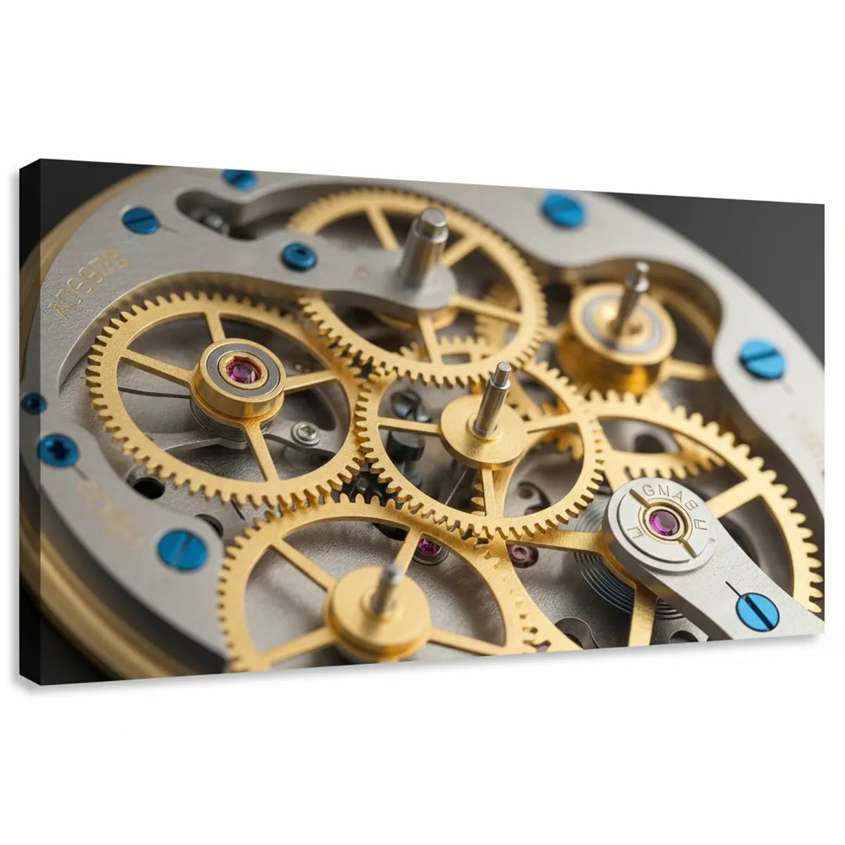 Golden clockwork gears representing a precise delegation system